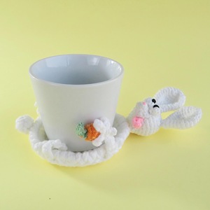 Sous-verres tricotés à la main de 12 cm, motifs multicolores, pour la maison, tapis de table isolant mignons tortue et agneau, vente en gros - Product Image 3