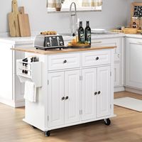 43 Îlot de cuisine avec feuille tombante, cuisine de table insulaire avec rangement, père (blanc, 29.5 D x 43.3 W x 32.5 H)