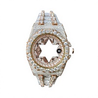 Montre mécanique chronographe de luxe en acier inoxydable, cadran analogique rond en saphir, fermoir pliant lumineux, design tendance pour femmes