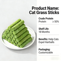 Friandises Protéinées Naturelles pour Chiens et Chats : Bâtonnets de Herbe Lyophilisés au Poulet pour Nettoyage des Dents et Digestion Améliorée – Vente en Gros pour Chats