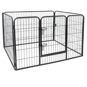 Large Heavy Duty 4 8 16 Panel Black Tall Dog Playpen Pet Kennel Exercise Playpen Kennel Puppy Play Pen For Dog Run Training