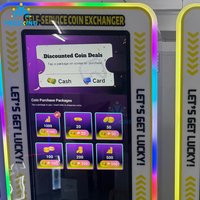 Distributeur de monnaie et de jetons multifonctionnel en métal avec écran tactile 21,5 pouces, accepteur de billets, prêt pour le paiement par carte Nayax, machine de change en libre-service