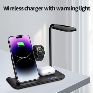 Logo personnalisé 5-en-1 <span class=keywords><strong>Chargeur</strong></span> rapide 15W Chargement magnétique rapide Lampe de bureau LED pour téléphone EarPods Chargement multifonction pour divers - Product Image 2