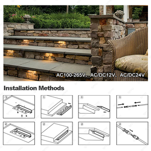 Ngoài trời Vườn 12V AC DC bước hàng rào đèn điện áp thấp LED hardscape paver chiếu sáng lan can cầu thang cảnh quan Tường Đèn - Product Image 2