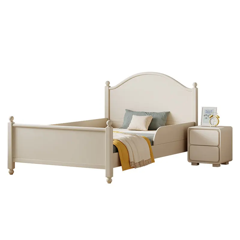 Kinder Slaapkamer Eenpersoonsbed Huis Modern Eenvoudig Splice Bed Baby Massief Hout Jongens En Meisjes Verbreed Prinses Bed Met Vangrail