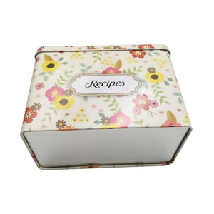 High Quality European and American Hot style Empty Rectangle Recipe Tin Box
