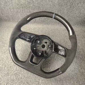 Fibra de carbono real con volante para Audis A3 <span class=keywords><strong>A4</strong></span> A5 A6 A8 Q5 RS3 RS7 Q7 C6 C8 S6 S7 <span class=keywords><strong>B8</strong></span> B9 S3 S4 S5 - Product Image 4