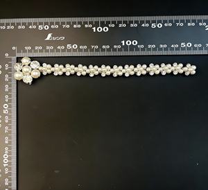 Nouvelle chaîne en cuivre à fleurs <span class=keywords><strong>de</strong></span> prunier en strass et perles tridimensionnelles pour chaussures Mary Jane - Product Image 3