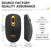 Ensemble clavier et souris ergonomique sans fil UMILA, disposition ultra-fine 2,4 GHz, AZERTY coréen, russe, arabe, 800-1600 DPI