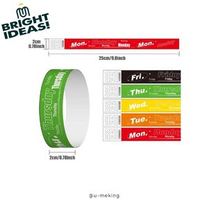 U-meking אנטי דמעה tyvek נייר צמיד-הדפסה לוגו מותאם אישית עבור קונצרט מותג הפעלה אירוע ארגוני פרומו סיטונאי - Product Image 3