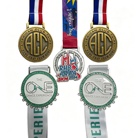 Médailles et trophées de football, de volley-ball et de course en alliage de zinc 3D plaqué or et argent, personnalisables, offerts gratuitement