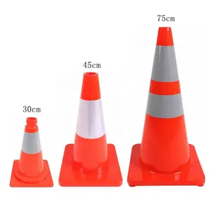 Cones 30mm/450mm/750mm Flexible Reflective PVC Orange Traffic Safety Cones