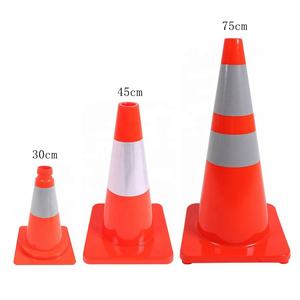 30ミリメートル/450ミリメートル/750ミリメートルFlexible Reflective PVC Orange <span class=keywords><strong>Traffic</strong></span> Safety Cones - Product Image 1