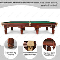 Personnalisez la table de billard russe professionnelle de 12 pieds en chêne, dalle de marbre de style rétro classique