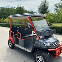 Voiturette de golf électrique 4 places, véhicule utilitaire sport (UTV), phares LED, pneus tout-terrain, roue de secours, accessoires pour voiturette de golf