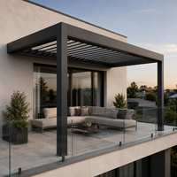 Pergola bioclimatique de luxe en aluminium avec toit à lames orientables étanche pour terrasse, jardin, bord de lac, complexe hôtelier