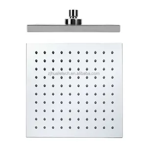 1F670 8 Inch Modern Abs Plastic Square Rain Overhead Waterfall Shower Head Shower Rose For Bathroom