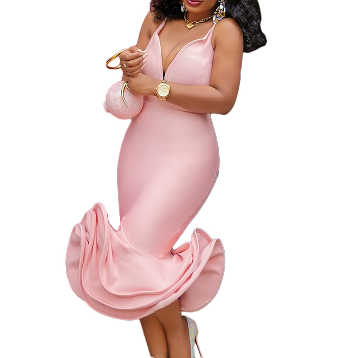 Женское соблазнительное вечернее платье с оборками, однотонное элегантное платье в стиле пэчворк, облегающее вечернее коктейльное Клубное платье на бретельках, платье