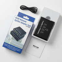 Adaptateur Répartiteur LAN Gigabit RJ45 1 Entrée 4 Sorties 10/100/1000 Mbps, Prolongateur Réseau Ethernet pour Caméra IP CCTV