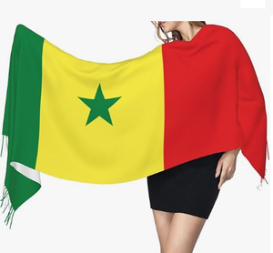 Bandera de Gabón Bufanda de invierno para mujer Manta suave y cálida Bufandas Flecos Pashmina Bufanda - Product Image 5