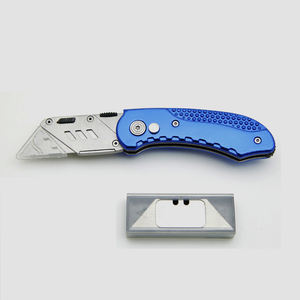 फोल्डिंग उपयोगिता चाकू त्वरित-परिवर्तन जेब चाकू ब्लेड सुरक्षा लॉक एल्यूमीनियम मिश्र धातु हैंडल के साथ बेल्ट क्लिप rx003 ट्रिमिंग चाकू - Product Image 6