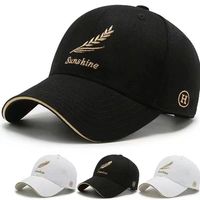 Gorra Deportiva Unisex de Poliéster 100% al por Mayor, Estilo Clásico con Visera Curva, Ajustable, Transpirable, Diseño de Espiga de Trigo, Estructurada