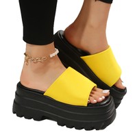 Sandales confortables à plateforme et semelle épaisse, motif léopard, bout ouvert, nouvelle mode printemps-été-automne, style européen et américain, pour le commerce extérieur