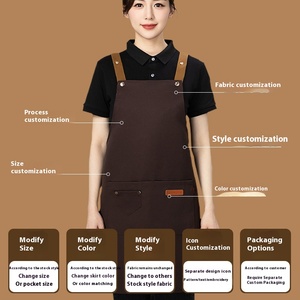 Delantal de Chef de Lona de Polialgodón con Logotipo Personalizado Ranguo, Lazos Ajustables para Cuello y Cintura, Uniforme para Personal de Restaurante, Cafetería y Panadería - Product Image 5