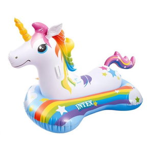 Flotador inflable de unicornio Intex de 163x86 cm para niños y adultos, flotador para piscina con diseño de arcoíris - Product Image 1