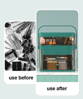 Boîte de rangement pour maquillage en plastique de grande capacité avec miroir LED, organisez facilement votre boîte pour la salle de bain, le tiroir de la coiffeuse, l'organisateur de cosmétiques
