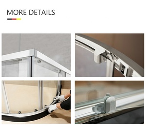 Porte de douche coulissante en verre trempé avec mécanisme de fermeture douce - Product Image 2