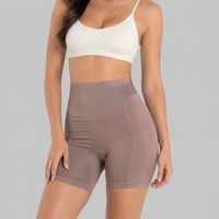 Culotte gainante taille haute une pièce respirante sans couture en nylon tricoté pour femme, effet rehausseur de fesses et de hanches, avec empiècements ajourés