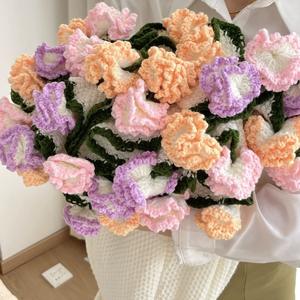 Manta de <span class=keywords><strong>Ganchillo</strong></span> DIY Más Vendida al por Mayor, Diseño de Rosa y Girasol, Material Vegetal, Alfombra Floral, Cubrecama, Diseño Trenzado de Punto - Product Image 2