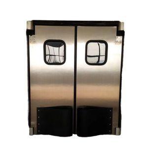 Дверь для супермаркета из нержавеющей стали — двусторонняя нажимная дверь с нажимной панелью для продуктового магазина - Product Image 1