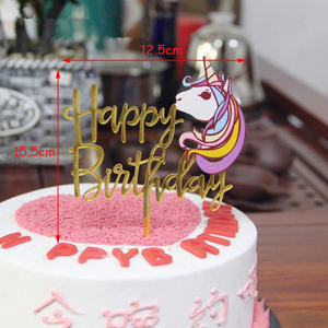 Acrylic Topper Happy Birthday <strong>Cake</strong> Decorations For Baby Shower Mermaid <strong>Unicorn</strong> Party supplies Wedding Dessert <strong>Top</strong> Flag - Product Image 5