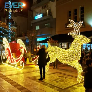 Thương mại trang trí LED Tuần Lộc Sleigh với đèn LED