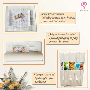 Painting by Numbers Kit Landscape Canvas Art Pastoral Village Scene Handmade Digital Printed Rectangle Home Decor - Product Image 3