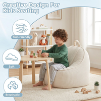 HUGHEAVEN Fauteuil Poire Enfant Monoplace Durable, Rembourré en Mousse PU Douce, Confortable et Cozy, Design Décontracté, Canapé de Sol pour Jeux et Télévision