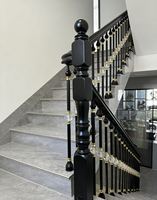 Garde-corps d'escalier en aluminium pour intérieur et extérieur, design de luxe léger, avec mèches métalliques, pour villa et appartement, vente en gros