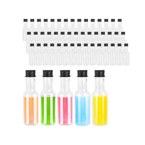 Serigrafía Vacío Grado Alimenticio 50ml Shot Ron Whisky Botella Mini Plástico Patrón Tequila Botella PET Vino Licor Botella con Tapa - Product Image 1