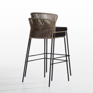 Nordic Rope Rattan aluminum Waterproof Dinning <b>Chair</b> Patio Restaurant Aluminium <b>Stackable</b> Outdoor bar <b>Chair</b> for Garden hotel - Product Image 2