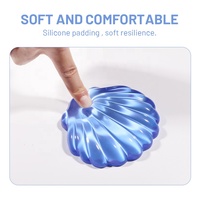 Tapis de souris en cristal bleu personnalisé Conch, transparent, en gel, sublimation, en silicone, pour jeux, repose-poignet pour la maison et le bureau