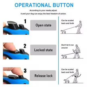 ペット猫犬トレーニング自動戦術リーシュリードテープ3M引き込み式伸縮式トラクションロープ - Product Image 5