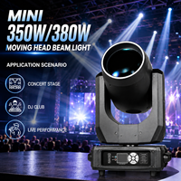 Nueva Llegada: Mini Cabeza Móvil Sharpy Beam de 350W 380W con Anillo, Doble Prisma, 14 Colores, Efecto Arcoíris, 17 Gobos, DMX512