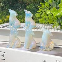 Vente en gros de pierre de guérison naturelle de 2 pouces, sculpture animale en cristal, loup pour la décoration intérieure