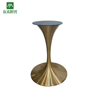 Table de cocktail ronde en gros pour usine avec piétement en métal doré pour mobilier de restaurant, hôtel et banquet moderne