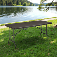 Table pliante rectangulaire d'extérieur pour la restauration, les pique-niques, les barbecues, légère, en rotin, pour les hôtels, les parcs