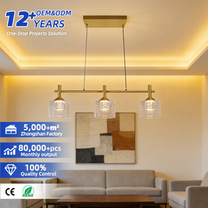 โคมไฟระย้าทรงกลมแบบโมเดิร์น ตกแต่งบ้านสไตล์คลาสสิก หลอดไฟ LED ทรงกลมแบบฟองอากาศ สีทอง โคมไฟระย้าในร่ม ควบคุมด้วยสวิตช์ โคมไฟห้อยแก้ว - Product Image 1