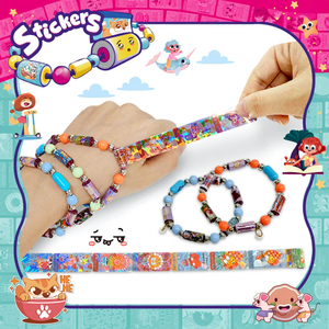 สติกเกอร์พลาสติกสร้างสรรค์ DIY สร้อยข้อมือลูกปัดแบบกำหนดเอง ชุดหนังสือสะสม สำหรับเด็กอายุ 4-6 ปี 7-12 ปี ของเล่นเด็กแปลกใหม่ - Product Image 5