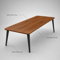 Table de conférence simple et moderne en panneaux de bois, long bureau de réunion, petite table de réunion pour bureau